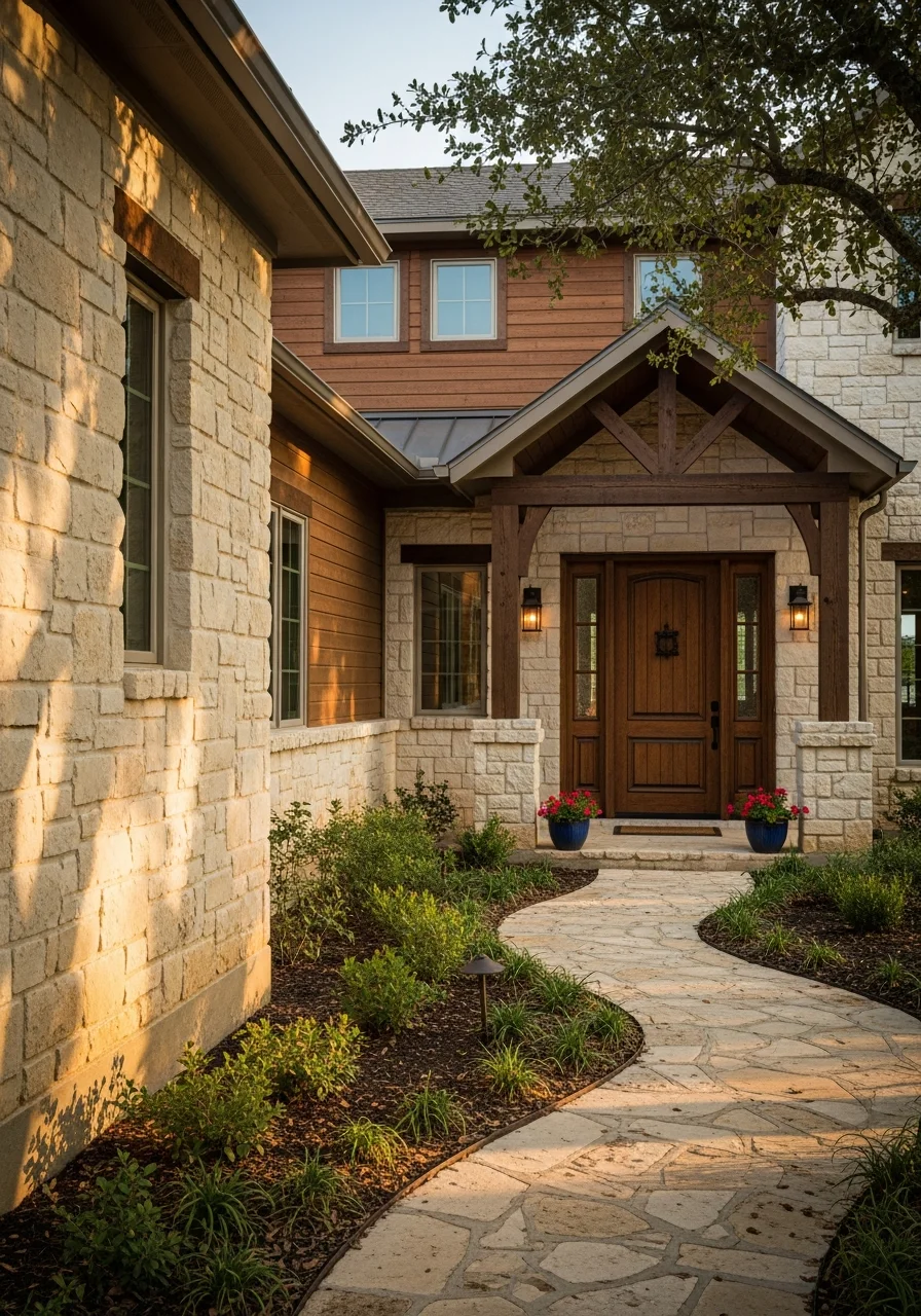 Close-up of a Boerne homeowner standing in front of their residence, smiling with confidence.