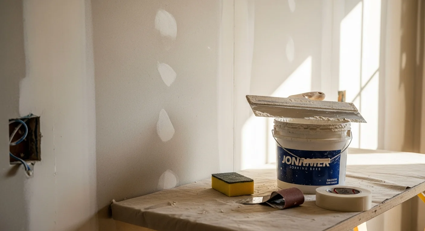 A freshly finished interior wall in a Boerne, Texas home showing a smooth, seam-free surface ready for paint. Close-up view reveals even texture with no visible tape lines or joint compound ridges.